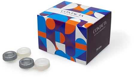 Contacta Kit Contenitori Porta Lenti a Contatto Pratici e Igienici, 25 Portalenti da Viaggio Assortiti
