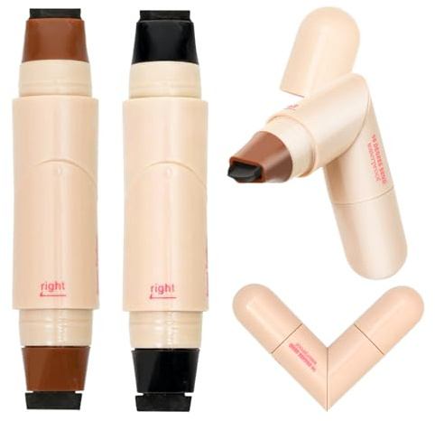 2x Doppelkopf Eyeliner Stempel,Drehbarer Eyeliner Wasserfest,Schweißfest & Schnell Trocknend EyelinerStempel,Natürlicher Cat Eye,Augen Make-Up für Partys,Reisen,Workdays,Weddings (Schwarz+Braun)