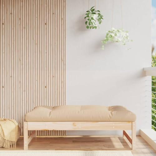 Mokuyary Tabouret de jardin 120 x 80 cm - En bois massif - En pin - Pour salon, terrasse, jardin, balcon - B