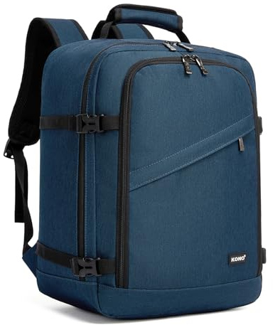 Kono Ryanair Underseat 40x30x20 Cabin Bags，Travel Bag Underseat Carry-ons Hand Luggage Bag for Ryanair Plane，Multiple Pockets Comfort Rucksack for Men &Women, Navy