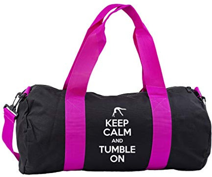 Hippowarehouse Keep Calm and Tumble On Gymnastics Gymwear Gym Duffle Cylinder Uniform Kit Bag 50 x 25 x 25cm 20 litres