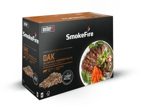 Weber Holzpellets - Eichenholz (8kg), perfekt zum Räuchern von Rind, 100% natürliche Holzpellets, EU-Produkt, nachhaltig gewonnen, FSC zertifiziertes Holz (18295)