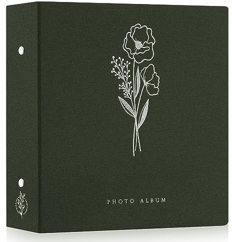 Lanpn Fotoalbum 11 x 15, 11,5 x 15 cm 1 000 bilder, utsökta fotoböcker i linne, varje album rymmer 1 000 horisontella och vertikala bilder, för barn, pojkar, flickor (grön)