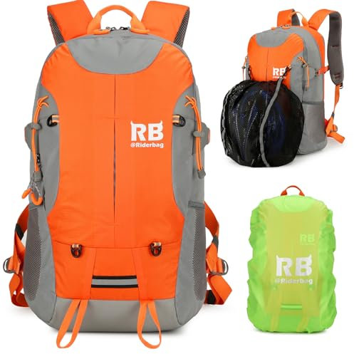 riderbag Reflektierender Motorrad-Rucksack, Leicht & Wasserdicht, Casual Daypack mit Laptopfach für Sicheren Pendlerverkehr, Radfahren und Alltag. 35L Sportrucksack zur Unfallvermeidung