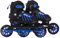 Endless EL1031 Inline Adjustable Skates Small Size 29 EUR (UK 11.5) - 33 EUR (UK 2) for 3 to 6 Years | Blue | Aluminium Chassis and 100 mm PU Three Wheels | with ABEC 9 Bearings | Indoor and Outdoor