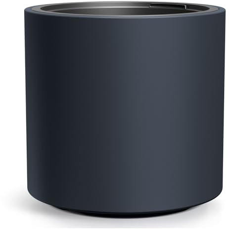 Prosperplast Blumentopf - Übertopf mit Einsatz HEOS | aus robustem Kunststoff | für Innen und Außen | UV-beständig und Frostbeständig | Anthrazit | 39 x 38 cm