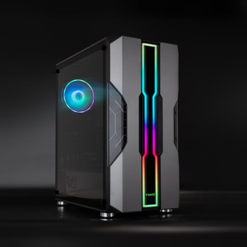 Caja semitorre Gaming Negra con diseño optimizado, ventilación eficiente y Espacio Amplio para componentes; Ideal para construcción de PC Gaming.