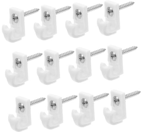 OSALADI Lot de 12 Clips Détagère Murale Polyvalents en Plastique avec Vis Tubes Dextension Et Clips pour Guirlandes Lumineuses Et Étagères De Placard