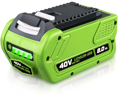 29462 40V 8,0Ah Li-Ion Ersatzakku für GreenWorks 40V Akku Kompatibel mit GreenWorks Akku 29472 29252 25312 25322 20202 20642 21242 22272 27062 29462 Elektrowerkzeuge