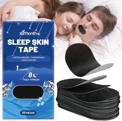 30 Pcs Mundpflaster gegen schnarchen,Mouth tape for sleeping schnarchstopper,Mundpflaster,Mundtapes zum schlafen,Verbessert Schlaf und Atmung, Für Männer und Frauen Geeignet