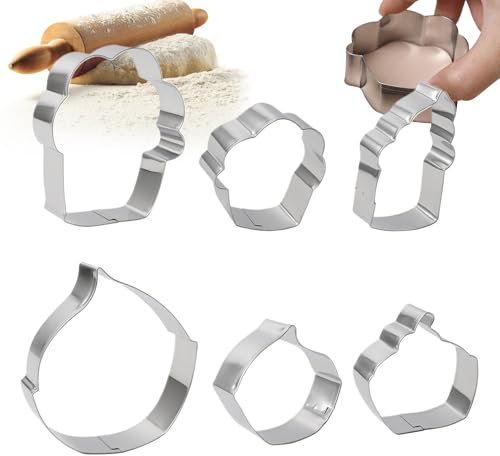 Fun Cookie Cutter, dolce taglierina per biscotti | 6 pezzi Cartoon Cake Pop Cutter Utensili da cucina in acciaio inox – Utensili da cucina per famiglia, amici, casa, matrimoni, feste