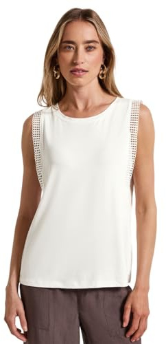 STREET ONE A323509 Top con Detalles de Ganchillo, Blanco Crudo, 42 Mujeres