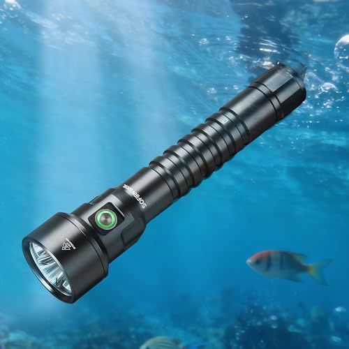 Sofirn SD09L Lampe de poche LED de plongée, 6800 lumens, IPX8, sous-marine, 100 m, 3 LED SST40 avec batteries rechargeables