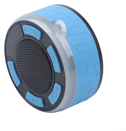 Feegow Altoparlante impermeabile per doccia con grado IPX7, suono a 360°, luci RGB e radio FM, ventosa rimovibile per bagno e piscina, BT5.1 wireless, batteria 1100 mAh (blu)