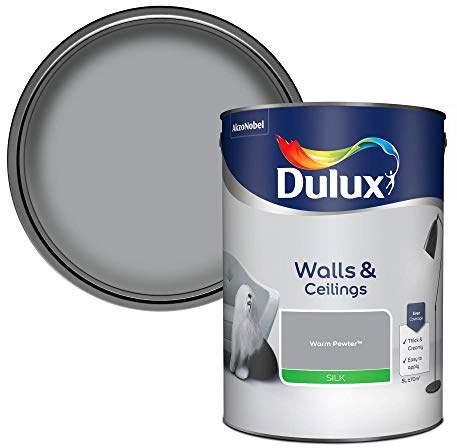 Dulux Walls & Ceilings Silk Emulsion Paint - Warm Pewter - 5L