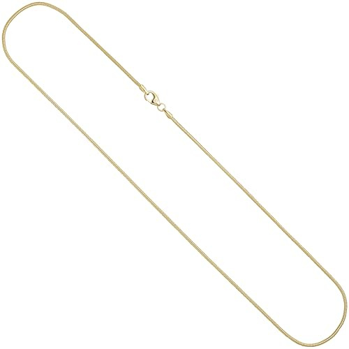 Jobo Damen Goldkette Schlangen-Kette aus 14 Karat 585 Gold 1,4 mm 50 cm