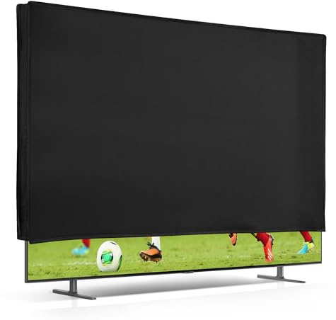 kwmobile 43 TV Abdeckung Indoor - Fernseher Hülle Bildschirmschutz Abdeckung - TV Bildschirm Staubschutzhülle - Fernsehabdeckung - Schwarz