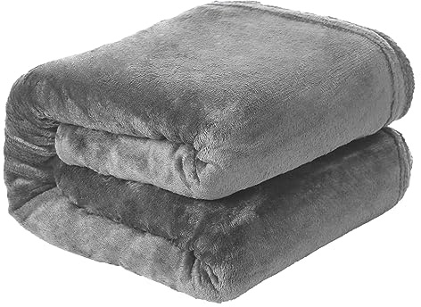 Etrexonline Manta de Franela Premium 100% Microfibra: Tacto Extra Suave, Cálida y Mullida para Sofa, Cama y Sobrecama - Flannel Blanket de Calidad - 130x160cm Gris