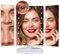 SINZUX Vanity Cosmetic Mirror, 21 LED Lights, Touch Screen, Tri-Fold 2X 3X 10X Magnifying Mirror, 180°Free Rotation, Dual Power Supply, White, 24L x 18W cm