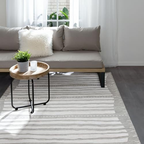 benuta Basic In- & Outdoor Teppich Flora - Beige 80x150 cm - Florales Design - Wetterfest & UV-beständig - Für Balkon, Terrasse, Garten - Küchenteppich & Wohnzimmerteppich - Pflegeleicht Robust