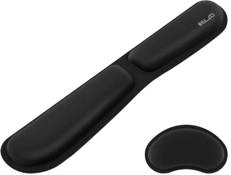 ELZO Handballenauflage Tastatur und Maus, Ergonomische Faltbar Wrist Rest, Memory-Foam Handauflage Handgelenkauflage Tastatur Set für Büro und Spiele - Schwarz