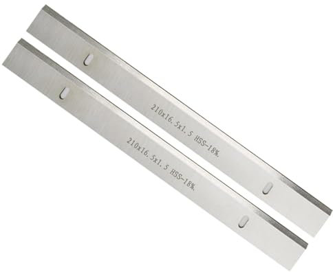 1 paire de lames de rabot d'épaisseur HSS de 210 mm x 210 x 16,5 x 1,5 mm pour outils de menuiserie Scheppach Einhell Erbauer (dimensions : 210 mm)
