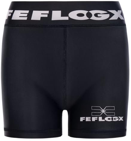 Feflogx Damen Kurze Tights Leggings Sport-Shorts blickdichte Tight Shorts kurz Radlerhose Sporthose Training Fitness Freizeit MMA Yoga Kompression