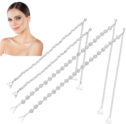 FREEBLOSS 2 pares de correas de hombro Rhinestone sujetador tirantes ajustables sujetador correas de hombro vestido de novia sujetador cadena de hombro Rhinestone decorativo sujetador tirantes para