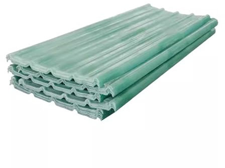 Corrugated Roofing Sheets, Clear Fiberglass Heat-Insulating Panels, Waterproof Roofing Tiles, 1.2mm, Durable Walling Sheeting for Daylighting.
