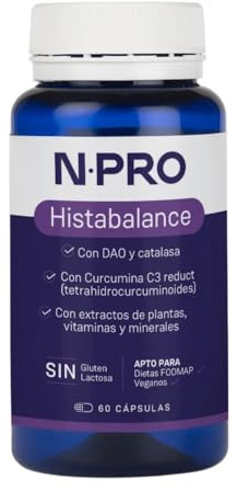 NPRO Histabalance - 60 capsules avec DAO, catalase, cumin noir, perilla, curcumin C3 Reduct, vitamines et minéraux - Aide contre l'histaminose, le déficit DAO et le déséquilibre digestif