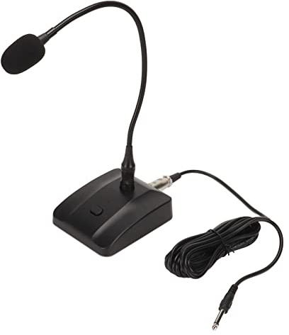 Ejoyous Microfono Condensatore a Collo di Cigno, Microfono Cablato Desktop Professionale con Interruttore On/off, Tubo di Accordo Regolabile e Forti Prestazioni Anti-interferenza per