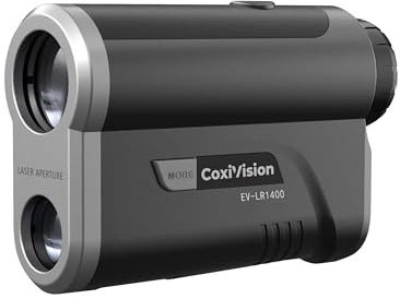 CoxiVision Télémètre Laser HD 1400 Yards pour la Chasse, grossissement 7X, écran OLED Rouge, Mode Arc/Fusil, Compensation d'angle, Balayage