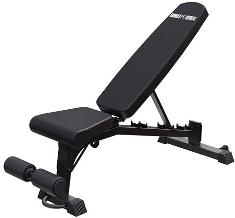 GORILLA SPORTS® Banc de Musculation Réglable - Inclinable, Charge Max. 400 kg, 144 x 62 x 49 cm, Noir - Banc d'Entraînement, Abdominal, Multifonction, Gym, Sport, Fitness