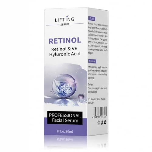 Serum Facial con Retinol 2.5% + Vitamina E + Ácido Hialurónico | Antiarrugas, Antimanchas y Reafirmante | Piel Luminosa y Renovada | Uso Nocturno | 30 ml | Cosmética Facial Unisex