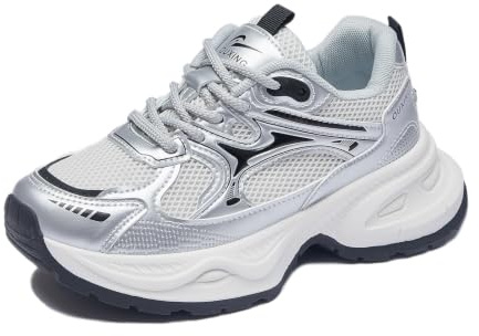 Baskets Femme Plateforme Chaussures Casual Sneakers Respirantes | Basket femme avec plateforme 4.5cm, maille respirante et semelle antidérapante. Idéal comme chaussures de marche.