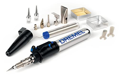 Fer à Souder à Gaz Dremel 2000 Versatip (avec Station Soudage avec 6 Accessoires et Fil d 'étain) & 201 Lot de 2 pointes à souder pour fer à souder à gaz Dremel Versatip et Versaflame