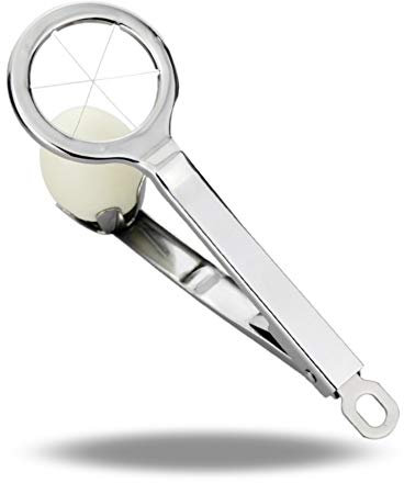 OFKPO Coupe-Oeufs, Trancheuse Qui Divise les Oeufs Durs en 6 Segments Égaux en Une Seule Action (Argent)