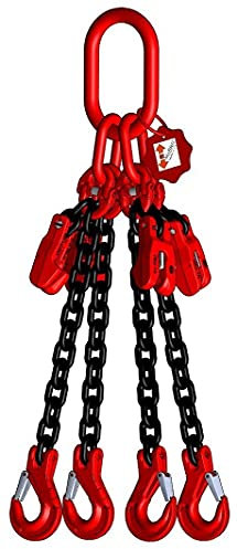 Anschlagkette Güteklasse 8 4-Strang 2,0 m 6 mm mit Verkürzung schwarz