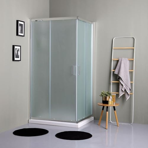 Kiamami Valentina - Cabina doccia rettangolare 90x70 cm, vetro trasparente 6 mm, profili alluminio | Giada