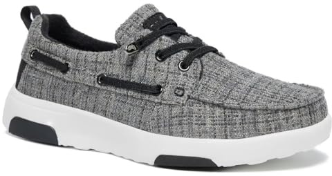 Women's Orthopedic Loafers Slip On Walking Shoes: Comfortable Plantar Fasciitis Supportive Shoes for Flat Feet, Leisure Vintage Arch Support Outdoor Shoes for Shopping Black Grey Size 9