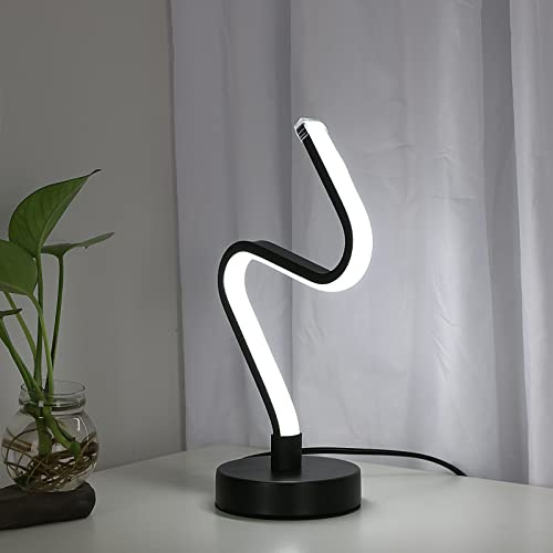 DELIPOP Lampade da tavolo a Spirale, 12W Lampada da Scrivania Moderna, 6500K Bianco Freddo Lampada da Comodino Curva per Camera da Letto, Soggiorno, Studio, Ufficio
