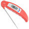 Flintronic Digital Instant Read Meat Thermometer, High Accuracy Foldable Long Probe Food Cooking Thermometer with °F/°C, Auto On/Off, Red