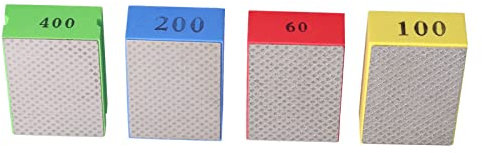 Diamant Hand Polieren Pads, 4Pcs Verschleißfeste Diamant Schleifpads Bequeme und leichte Diamant Schleifblöcke für Fliesen Stein Trimmen Entgraten 60# 100# 200# 400# Grit