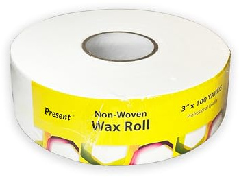Present by BNP Non-woven Wax Roll 3'' x 100 Yards Waxing Specialists, Durable Strong Easy to Use Spa Home Depilatory Supply