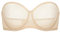 DOBREVA Women's Strapless Bra See Through Sheer Underwired Bras Unlined Plus Size Beige 36F
