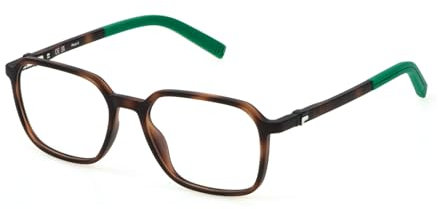 FILA Quadratisch Edelstahl Brillen in Matt Dunkel Havanna für Unisex, Brille mit Sehstärke, optional mit Sonnenbrillen tönung oder Blaulichtfilter (Modell VFI705L)