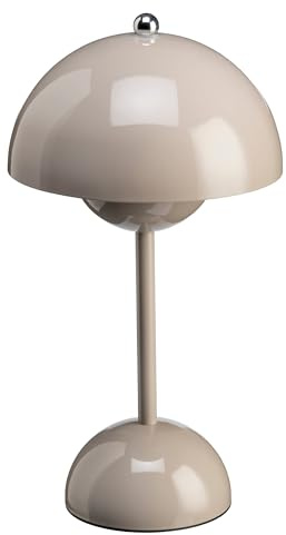 Luxus - Tischlampe Touch Deluxe - Josephine - Khaki - H30 x Ø16 - Terrassenlampe - Schreibtischlampe - LED - Wiederaufladbar - Dimmbar - Kabellos - Tischlampe für innen und außen