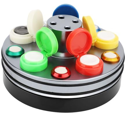 Fockety Strumento per immersione dell'olio per orologi, piatto per oliatore girevole a 5 colori con coperchio antipolvere, accessori per la riparazione di orologi da orologiaio