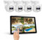 SriHome PTZ Überwachungskamera NVS Kabelloses Set mit 10,1 Zoll LCD-Bildschirm, einschließlich Kameras 4 x 5 MP und 500 G Festplatte, Bewegungsverfolgung, Nachtsicht (‎NVR Kit mit LCD-Touchscreen)
