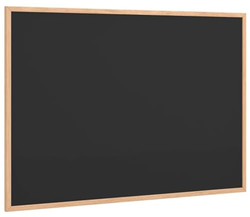 vidaXL Kreidetafel mit massivem Kiefernholzrahmen Schwarz 80x55 cm, Tafel, Kreidetafel für Wand, Schreibtafel für Büro, Küchentafel